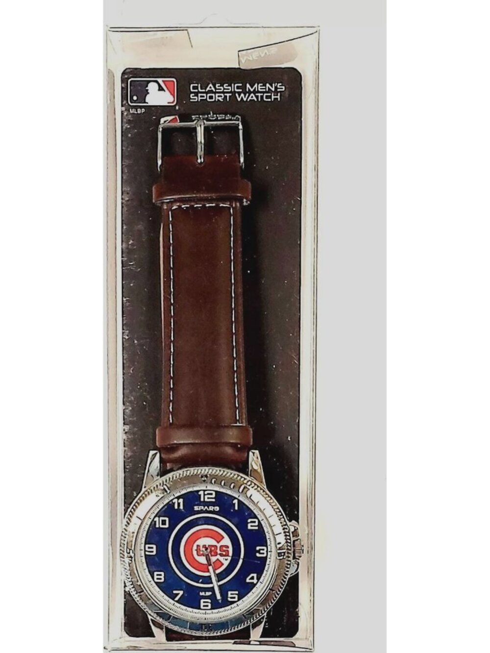 Chicago Cubs Watch Classic Sports Men's Brown Leather Sparo MLB Official Merch